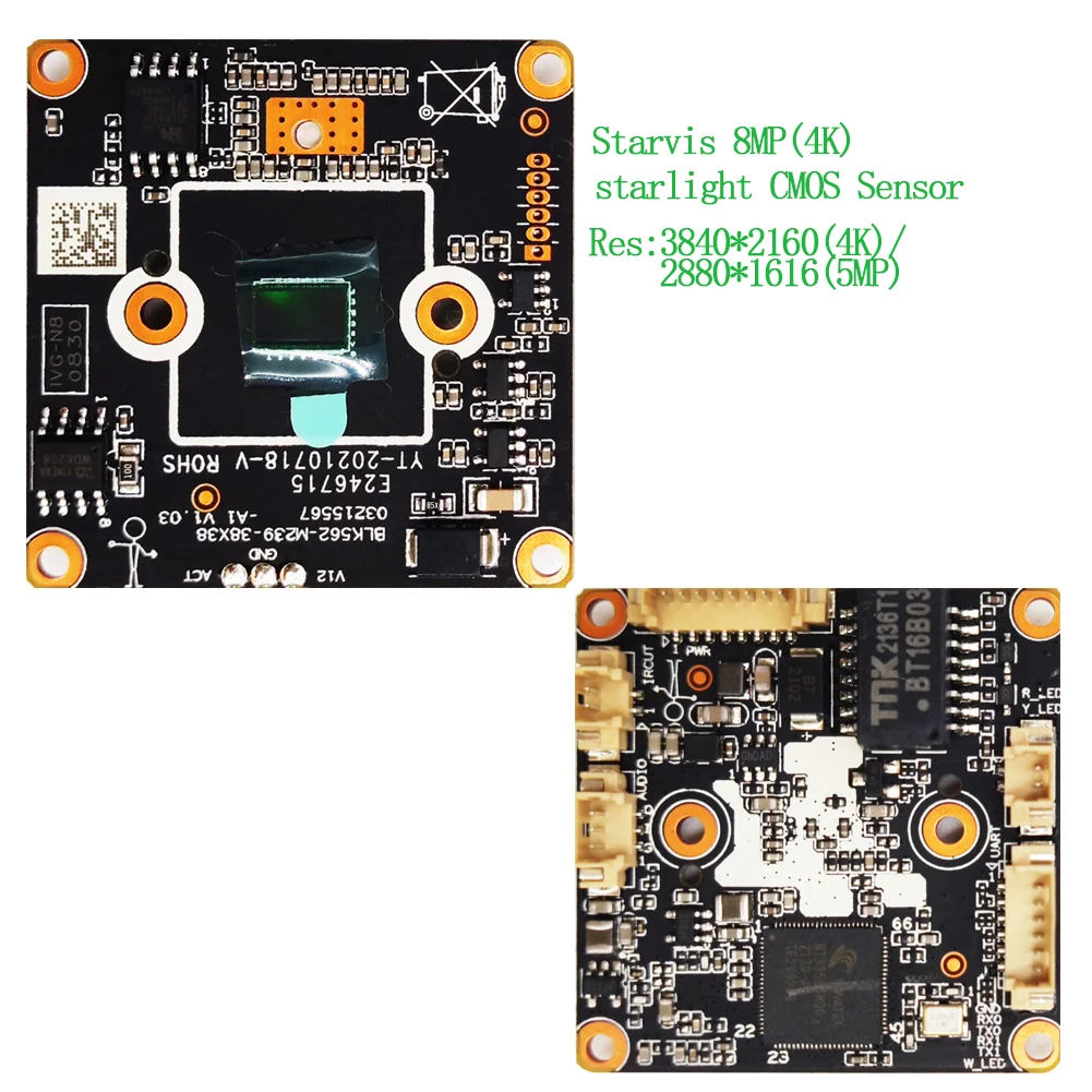 H.265 8MP Starlight IP camera Module CCTV POE 4K Network Camera Board Two way Audio Sony IMX335 Sensor 1080P 5M optional RTSP