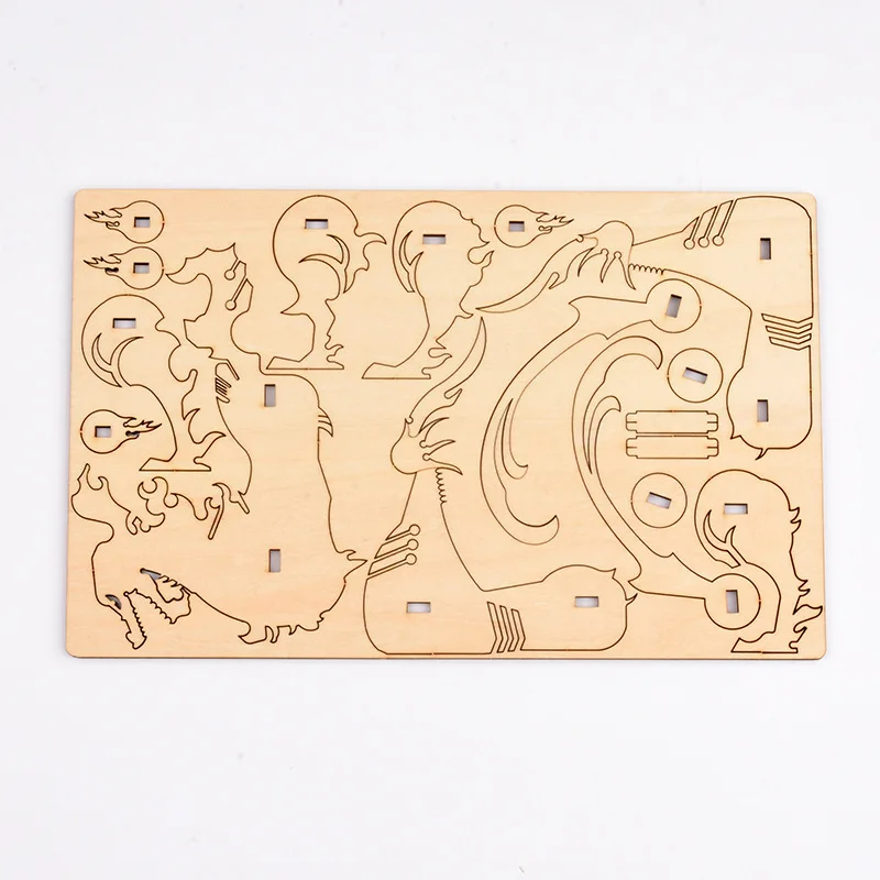 DIY Laser Cutting 3D Wooden Puzzle Animals Deer Tiger Fox Dragon Toys Assembly Kits Desk Decoration for Children Kids