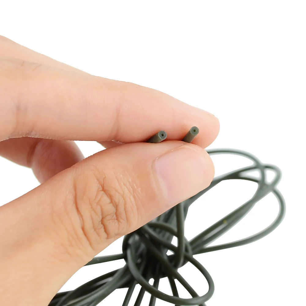 2pcs Carp Fishing Hook Silicone Tube Anti-tangle Rig Tubing 3m for Safety Lead-clip System Size 0.5x1.8mm 0.8x1.9mm
