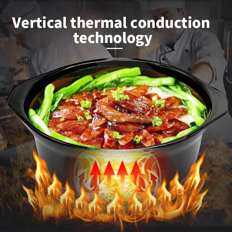 หม้อหุงข้าวเตาไฟฟ้า Claypot หม้อข้าวโจ๊กที่มีรูพรุนความเร็วคู่ 6-Hole ทำอาหาร machine220v/380 V