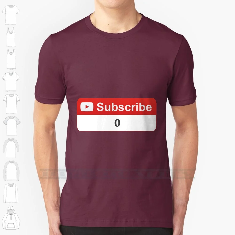 Youtube Zero Subscribers Custom Design Print For Men Women Cotton New Cool Tee T Shirt Big Size 6xl Youtube Zero