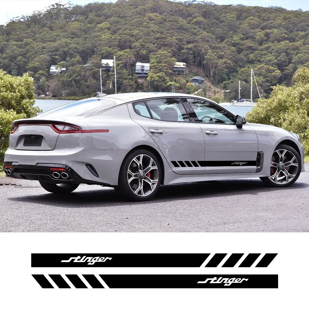 2PCS Car Door Long Side Stripes Stickers For KIA Stinger GT Malaysia Tuning Auto Accessories DIY Decoration Vinyl Film Decals