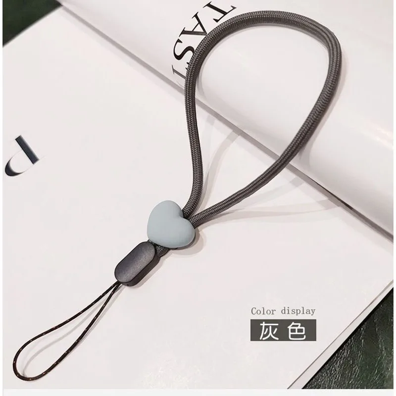 Cordón creativo para teléfono móvil, tira de anillo de resina con forma de corazón de melocotón, para Iphone y Samsung