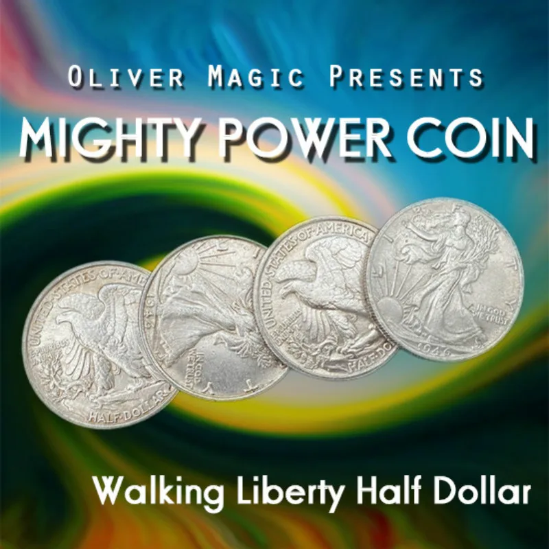 

Mighty Power Coin (Walking Liberty Half Dollar) by Oliver Magic Trick Satge Close Up Magia Fun Coin Penetration Illusion Gimmick