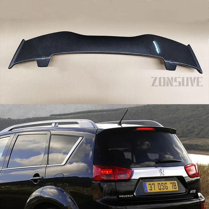 For Peugeot 4007 Spoiler ABS Plastic Hatchback Roof Rear Wing Body Kit Accessories