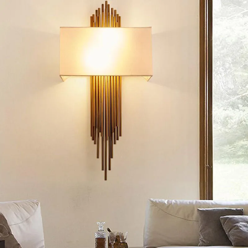 Black Gold wall light LED Designer wall lamp Bedroom Hotel Corridor decoration stairway bed side lamp Simple wall sconce light