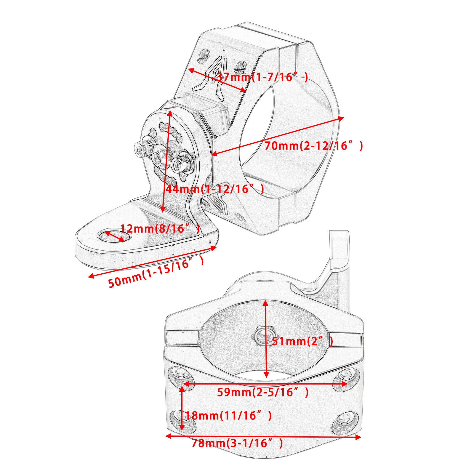 Adjustable Light Flag Mount Bracket 1.75 Inch Bars Black For Yamaha Rhino YX 1000 Bad Boy MTV Intimidator Honda Pioneer 1000