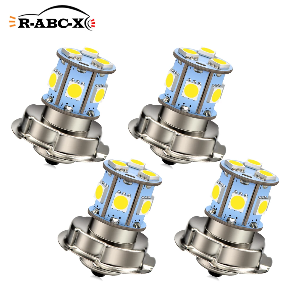 RUIANDSION Wholesale 4Pcs P26S Scooter Led Headlight Moped Headlamp Bulb Motorbike Fog Light Harvester Bulb 6V 10-80V 12V 24V