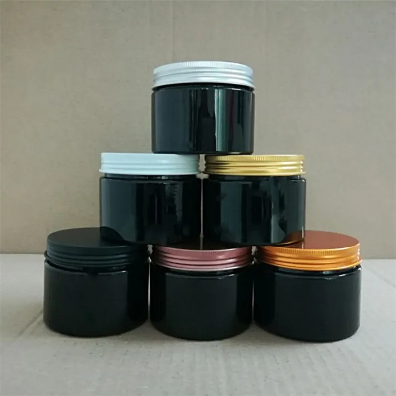 10/30/50pcs 120/150ml Empty Plastic Black Cosmetic Jars Makeup Container Black Jar Face Cream Sample Pot Container