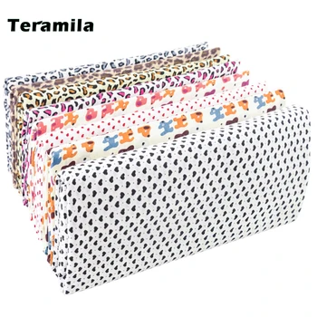 Teramila 매력적인 레오파드 플라워 플레인 100% 코튼 프린트 패치워크 천 드로잉 원단, 바느질 수제 공예 바느질 