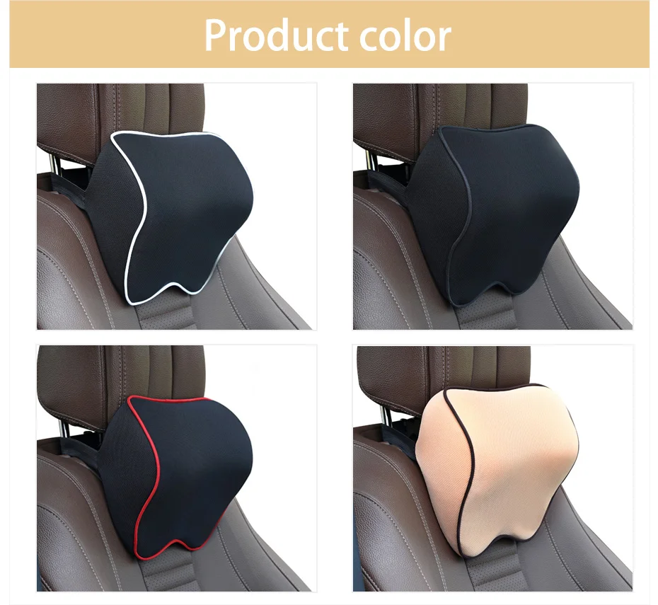 Memory Cotton Foam Auto Nacken kissen Kopfstütze für Auto kissen Lendenwirbel säule atmungsaktive Autos itz kissen Taillen stütze – Detail 4