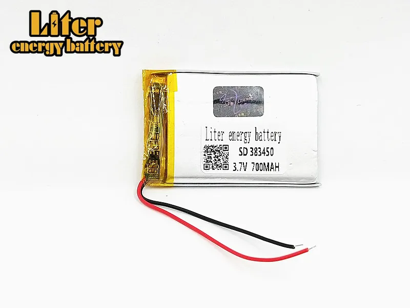 383450 3.7V 700mah Lithium polymer battery With Protection Board For GPS MP3 MP4 MP5 Portable DVD Speaker  Electric toy