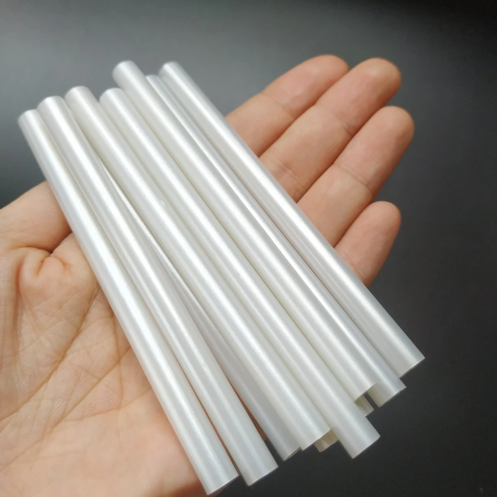 20PCS White Glue Gun Hot Melt Adhesive With Pearl Luster, φ7mm*100mm Length, Wedding Items Repair, DIY Production