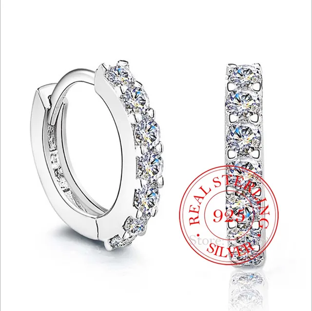 100% 925 Sterling Silver hipoalergiczne kolczyki cyrkon stadniny kolczyk dla kobiet 2020 moda biżuteria Brincos Joyas De Plata 925