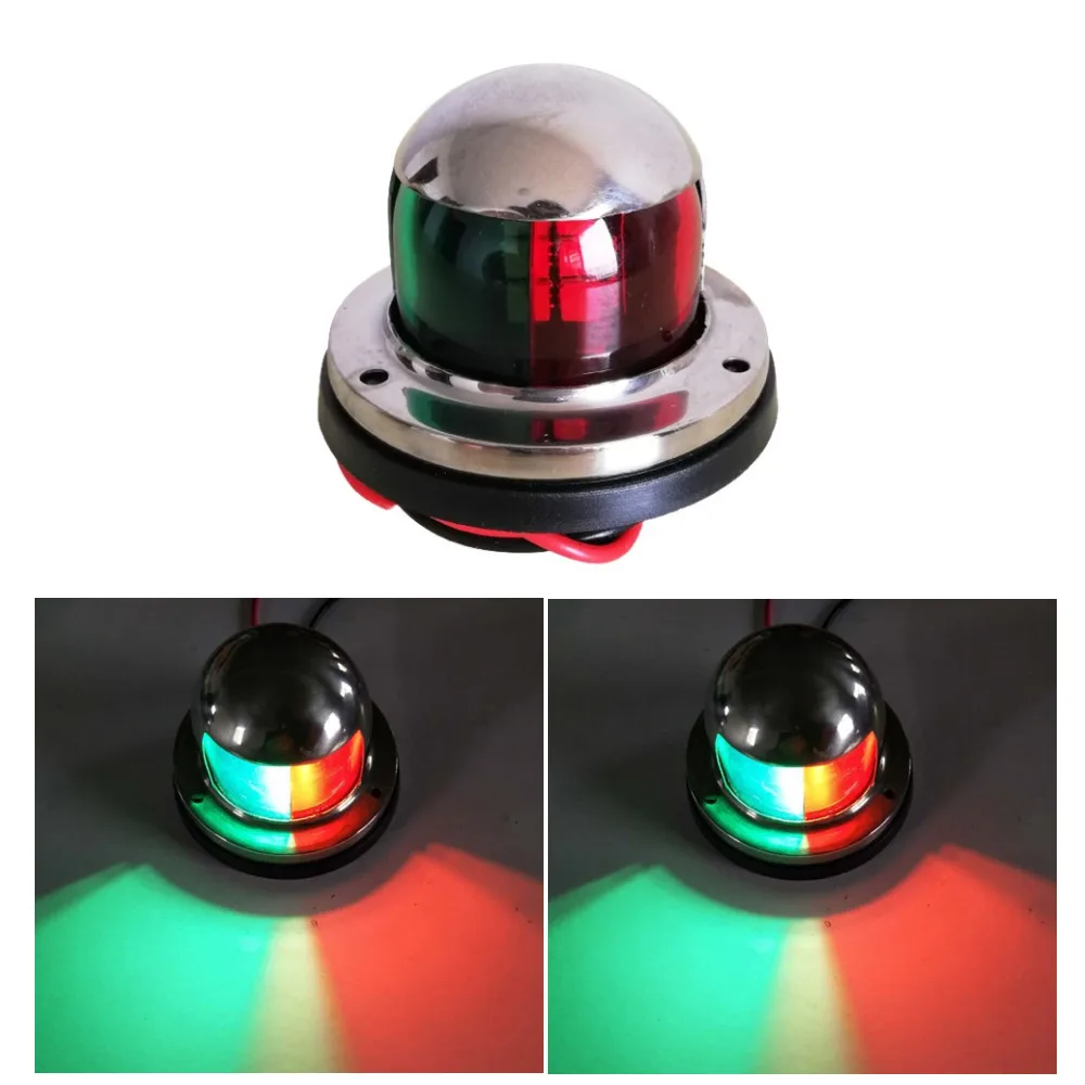 

1Pc 12V Running Lights For Boat Navigation Lighting LED Signal Ship Light Red Green 2 In 1 Marine Yacht Lamp