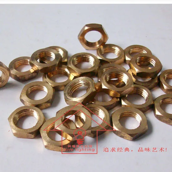 

8PCS/ 50PCS M10 hexagonal copper nuts, Brass, Copper nuts, Lighting accessories, Lamp fitting DIY, Free shipping