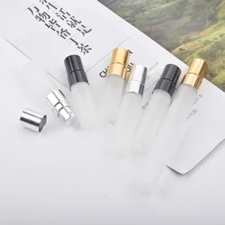 20pcs 2ml 3ml 5ml 10ml Refillable Perfume Spray Bottles Froste Glass Metal Atomizer Portable Travel Cosmetic Container Bottles