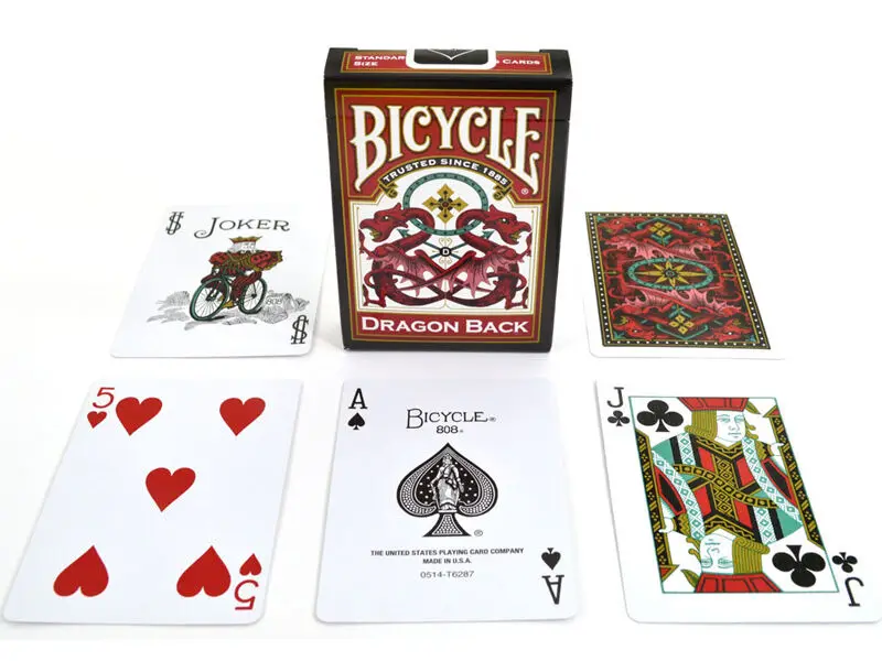 Bicycle Red Dragon Back Playing Cards Deck USPCC Collectible Poker Magic Card Games Magic Tricks Props for Professional Magician