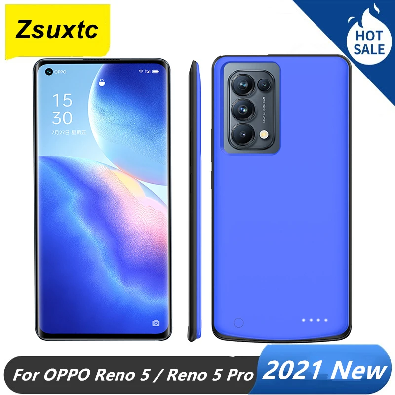 

Чехол для OPPO Reno 5, чехол для аккумулятора Reno5 Pro, 6800 мАч, модное зарядное устройство, чехол, внешний аккумулятор для OPPO Reno 5 Pro, чехол для аккумулятора