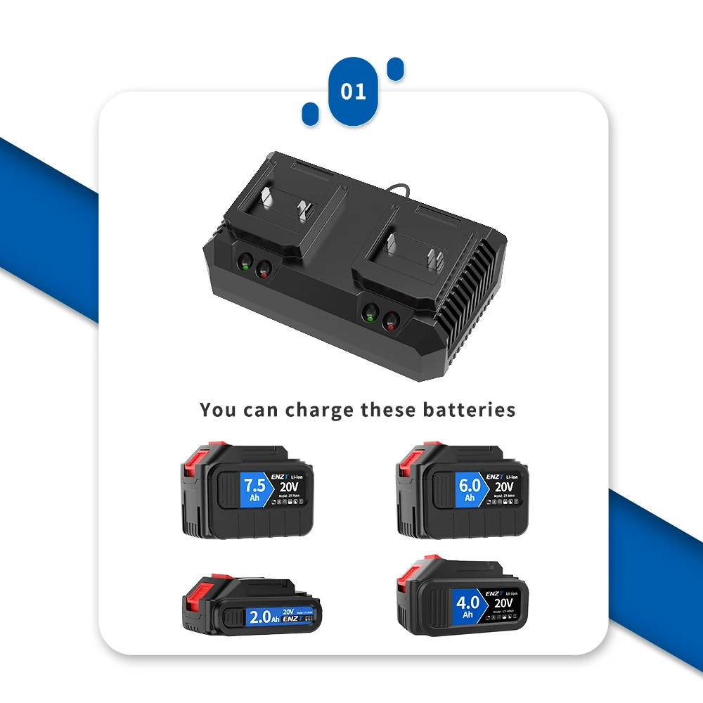 ENZT 2.0Ah/4.0Ah/6.0Ah/7.5AH Baterai Makita Baterai Lithium Isi Ulang Baterai Bor Listrik Alat Obeng Listrik