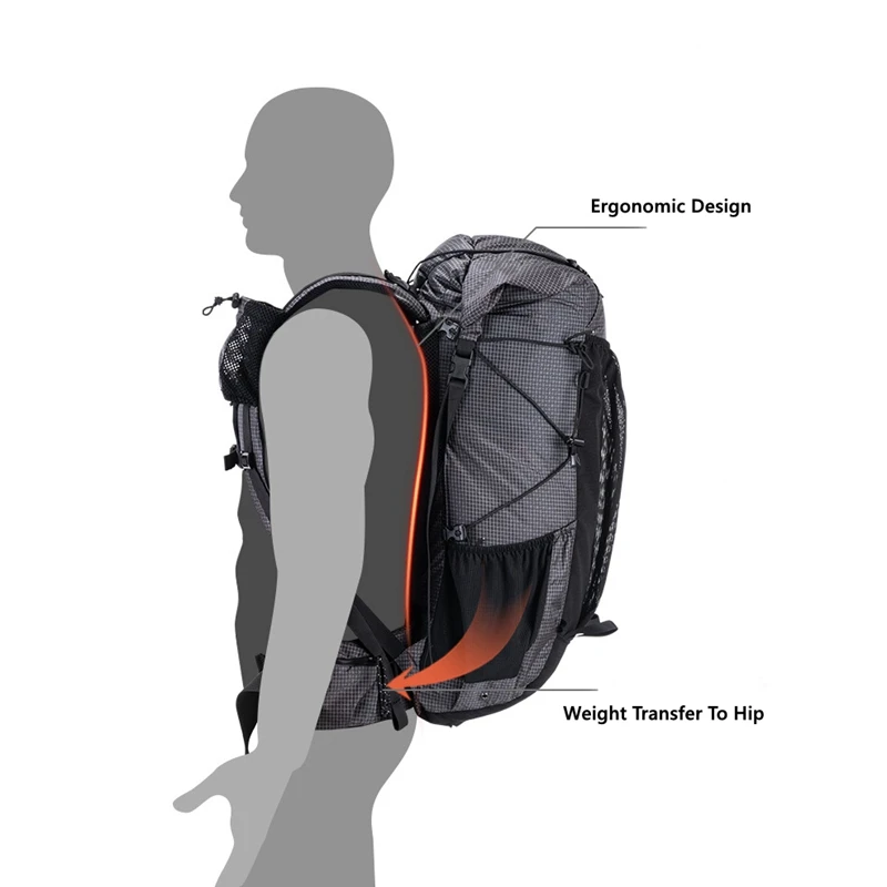 Imagem -03 - Naturehike Acampamento Mochila de Alumínio Quadro Escalada Bolsas 60l Mais 5l Ultraleve Caminhadas Pacotes Bolsa Esportes ao ar Livre à Prova Impermeável Água Nh19bp095