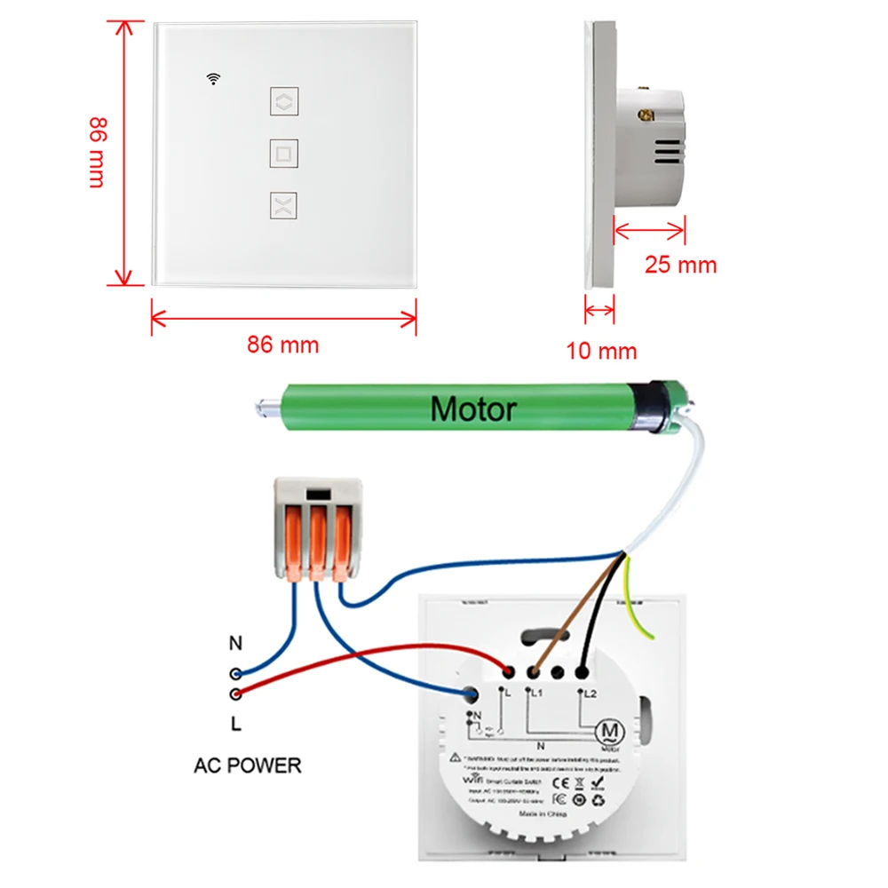 WiFi Smart Curtain Switch for Electric Motorized Curtain Blind Roller Shutter App Remote Timer Google Home Alexa Siri Control