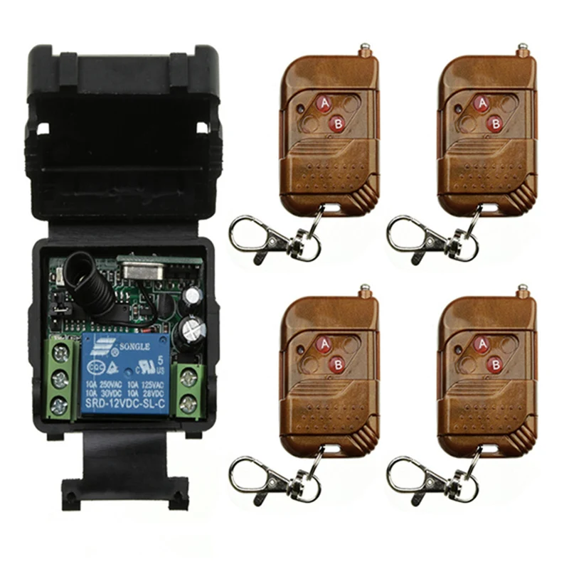 

Wireless Remote Control Light Switch 10A Relay Output Radio DC12V 24V 1CH 1CH 10A Receiver Module + 50-500M Transmitter