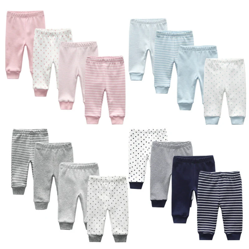 3/4/5PCS/LOT Newborn Pants Cartoon four seasons Baby 100%Cotton Soft Girl Pants Baby Boy trousers Pants 0-24M