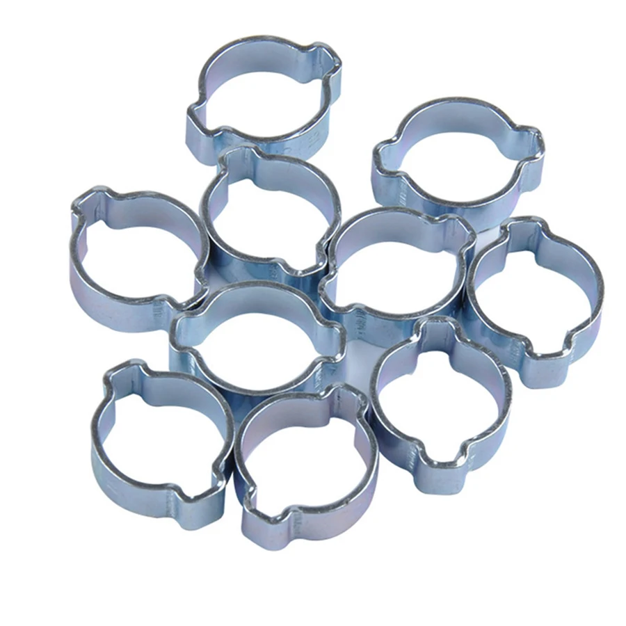 40PCS 5-15MM Double Ear Hose Clip Water Fuel Air Clamps Zinc Plated Assortment Box With Clamp Pliers