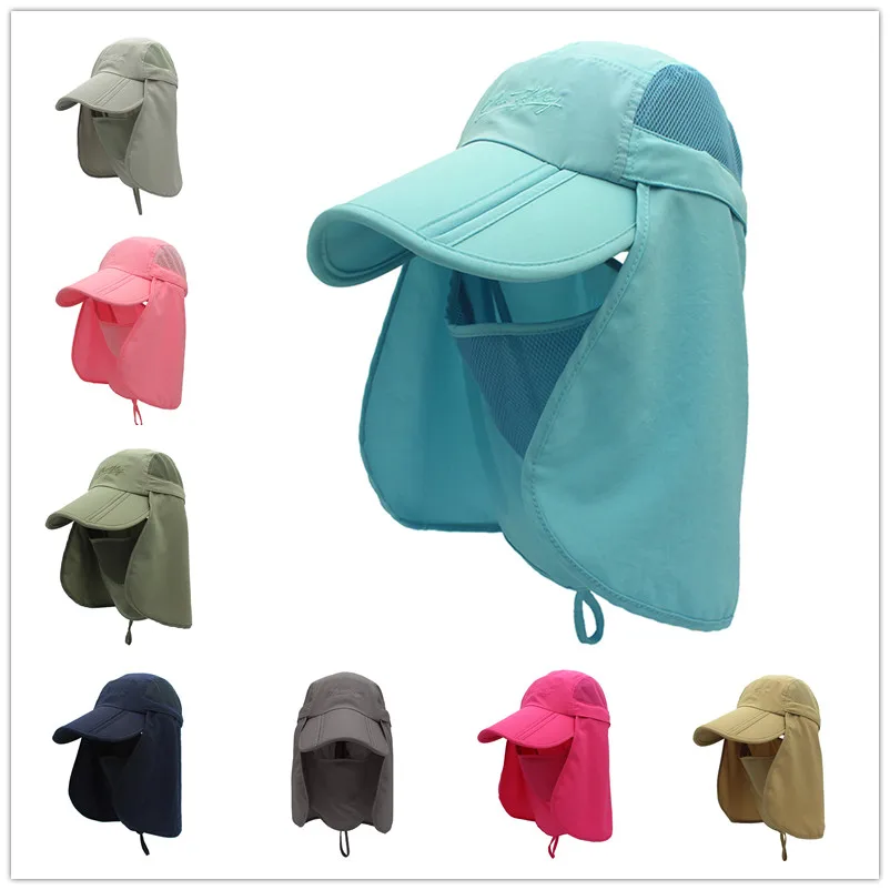 

Connectyle Boys Girls Kids Sun Protection Hat Lightweight Breathable Adjustable Mesh Flap Cap Quick Dry Detachable Mask Caps