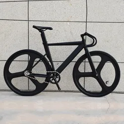 Fixed Gear Bike With Aluminum Alloy Frame Track Bicycle With 3 Spokes Magnesium Wheel 700C Commuter Cycling