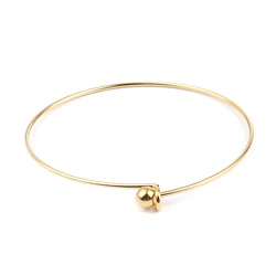 Simple Bracelet Stainless Steel Bangles Bracelets Circle Ring Gold Color Adjustable 21cm(8 2/8