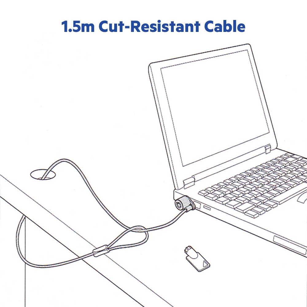 Kensington Original Keyed Laptop Lock with 1.5m Steel Cable Anti Theft for Monitor and Projector K64636