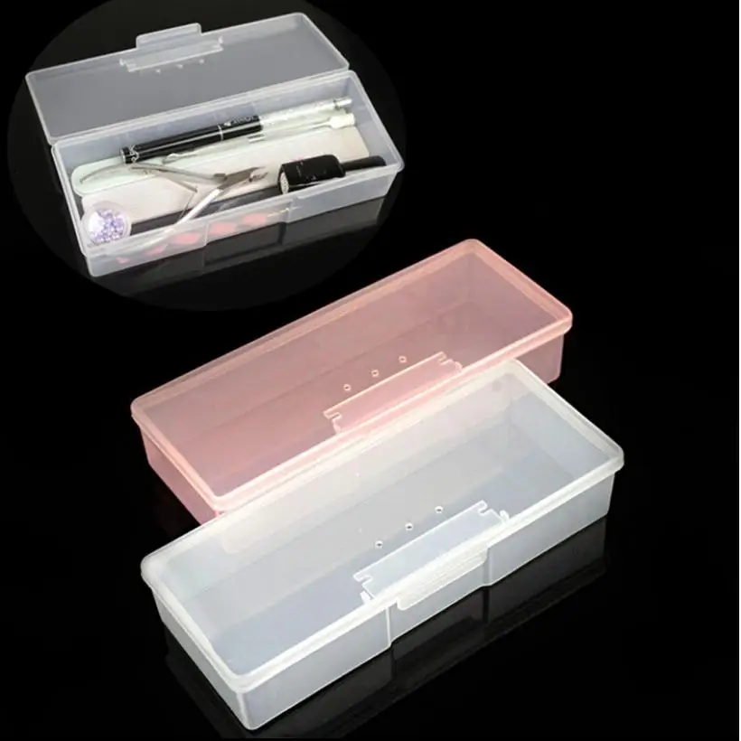 

1pc Nail Art Tool Nail File Brushes Storage Box Supplies Container Cuticle Pushers Organizer Empty Case T0218