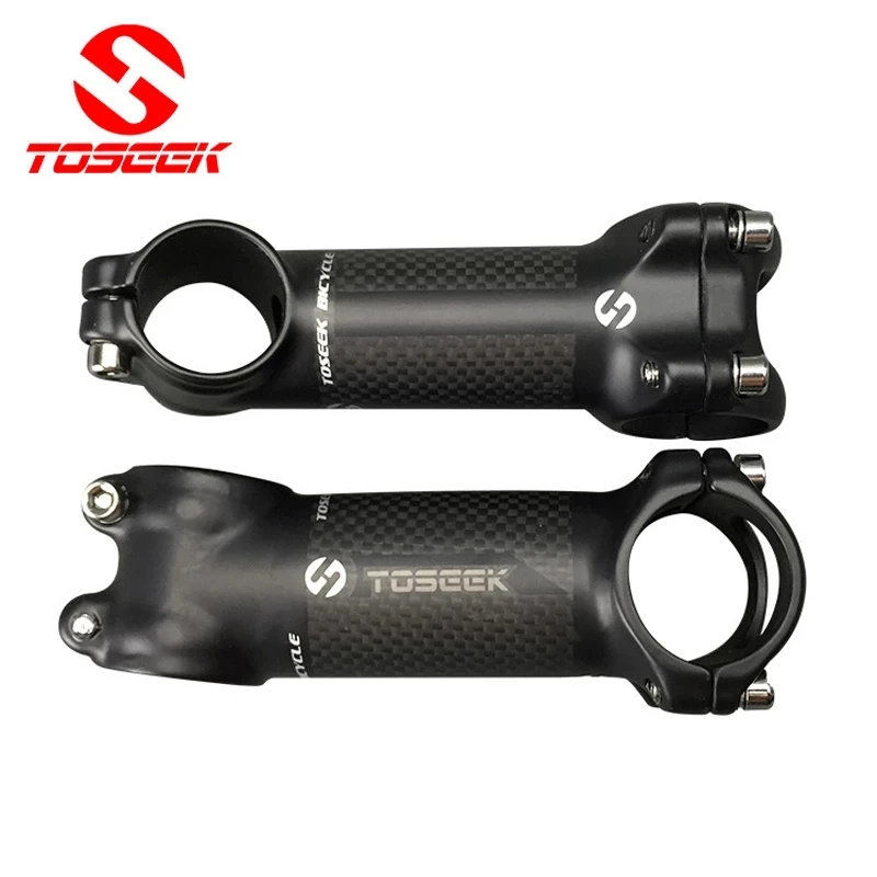 TOSEEK Ultralight Bike Stem 6 17 Degree Carbon Road MTB Bicycle Stem 31.8mm 60/70/80/90/100/110/120mm Handlebar Stem Bike Part