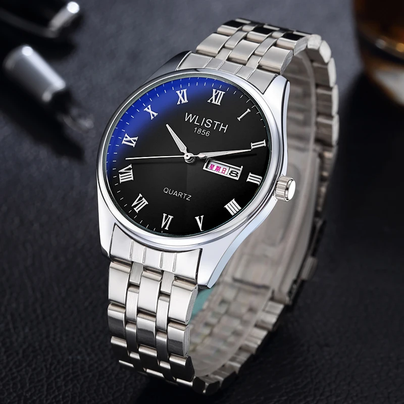 

WLISTH Classic Business Men's Watches Fashion Calendar Week Quartz Men Wrist Waterproof Clock Reloj Hombre Sports Man Wristwatch