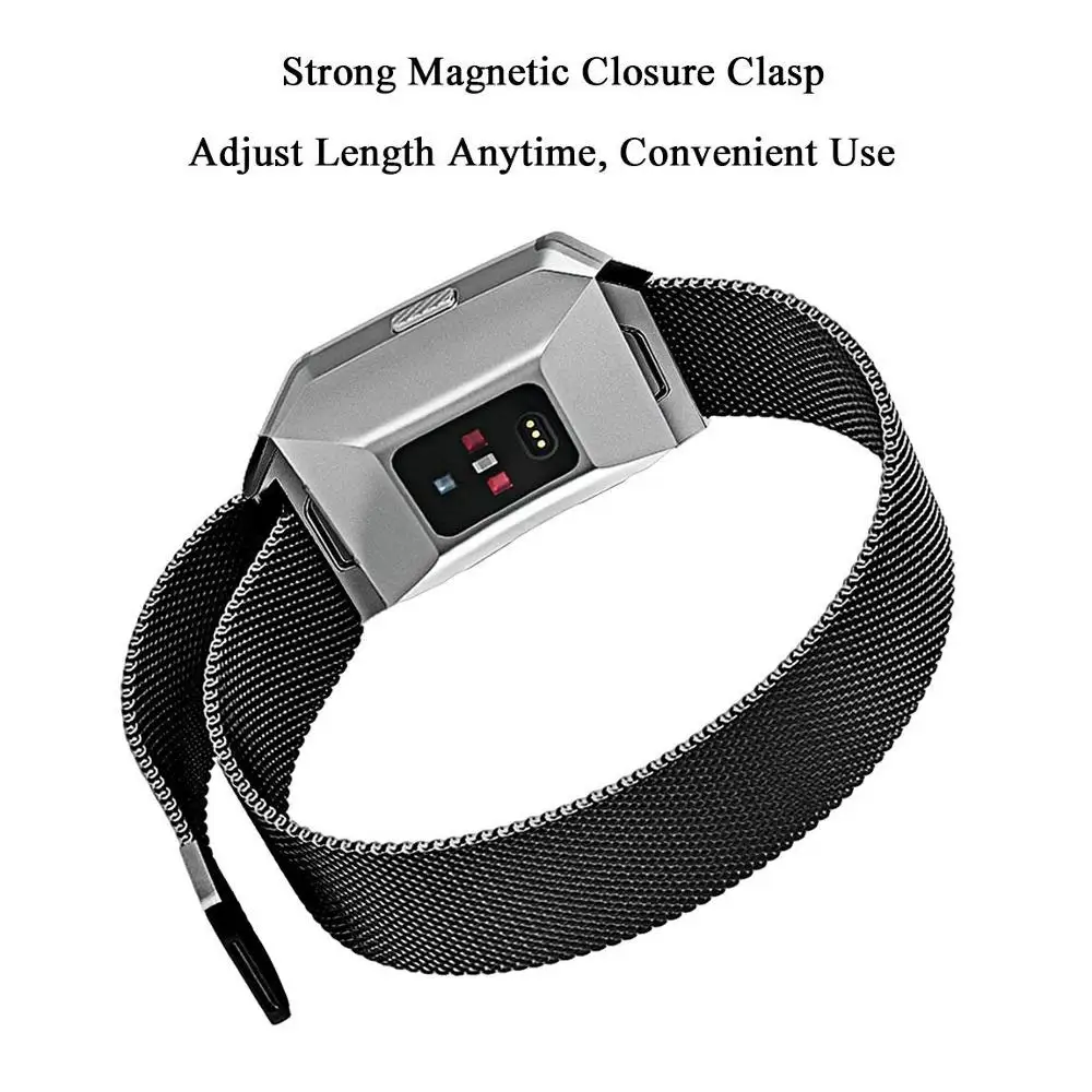 Compatible for Fitbit Ionic Straps, Metal Magnetic Stainless Steel Small & Large Replacement Bands for Fitbit Ionic Smart Watch