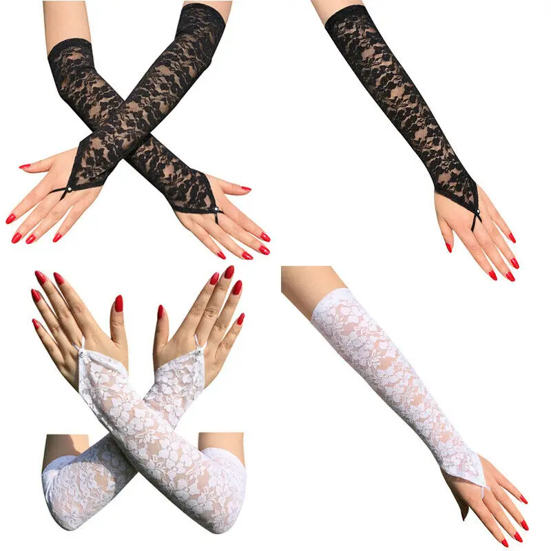 Guantes largos de encaje para mujer, accesorios nupciales, Sexy, a la moda, 2022