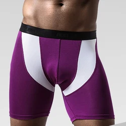 Man's Underwear Panties Sports Running Lengthened Anti-wear Leg Modal Ice Silk Mesh Men Underpantes Solid Panties