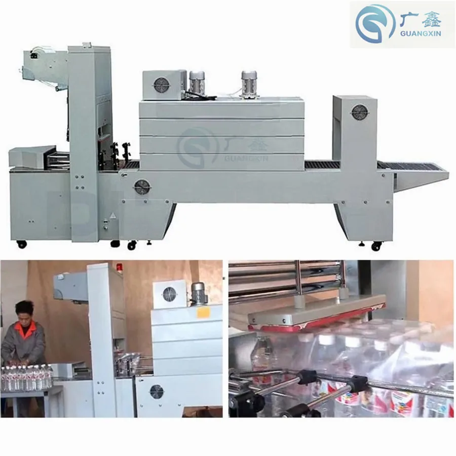 Semi auto PE Shrink Tunnel Machine BZJ5038B with BSE5040A Shrink Packaging Machine ,Sleeve Wrapper For Beverage  water bottles