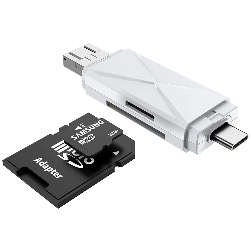 3 IN 1 USB Type C Card Reader SDHC SD TF MicroSD Card Reader Micro USB OTG Adapter for Android Phone Tablet PC