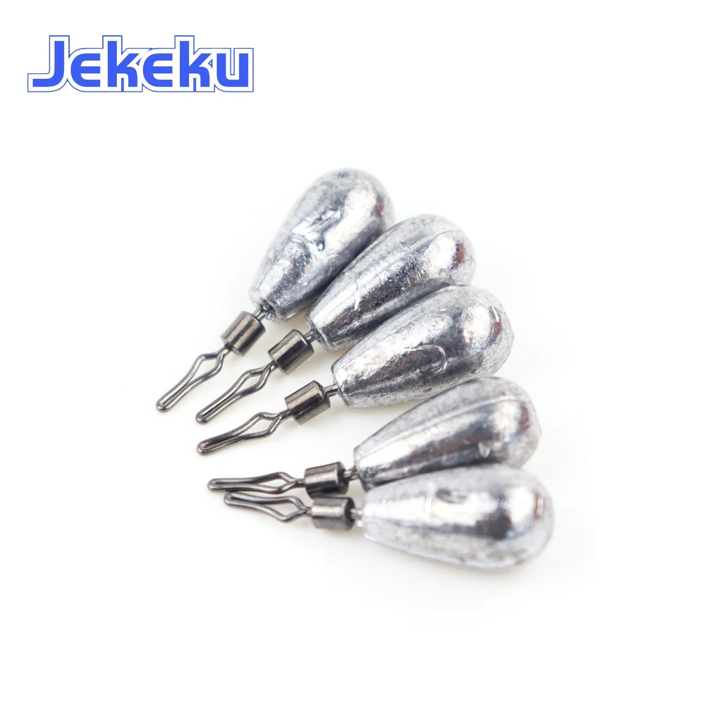 

Jekeku NEW 5pcs Lead Fishing Sinker 3.5g/5g/7g/10g/14g Lead Jig Head Bullet Weight Fishing Bass Fishing Lure Swivel Lead