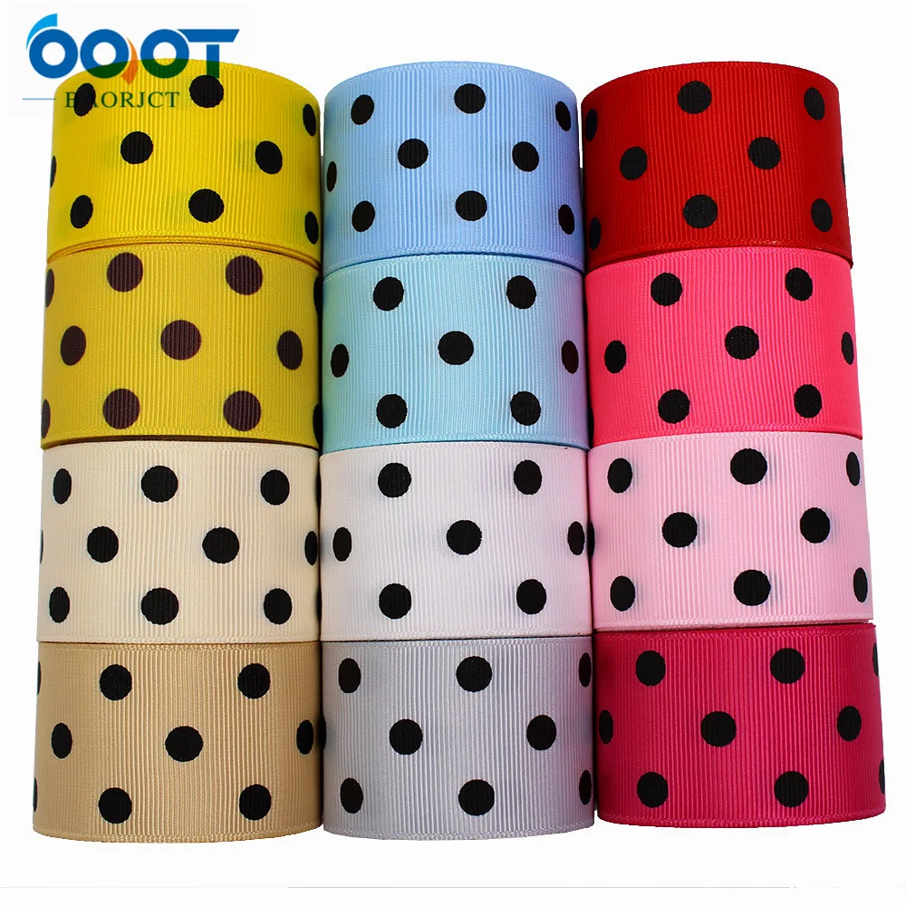 Polka Dots Grosgrain Ribbon,38MM 5Yards The Tape For Sewing DIY Headdress Accessories Handmade Materials M-21106-1