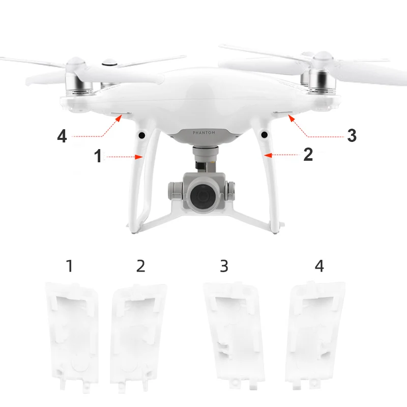 4pcs Landing Gear Antenna Cover Replacement Legs Cover Cap Repair Parts for DJI Phantom 4 Pro/Pro V2.0 Drone Replace Accessories