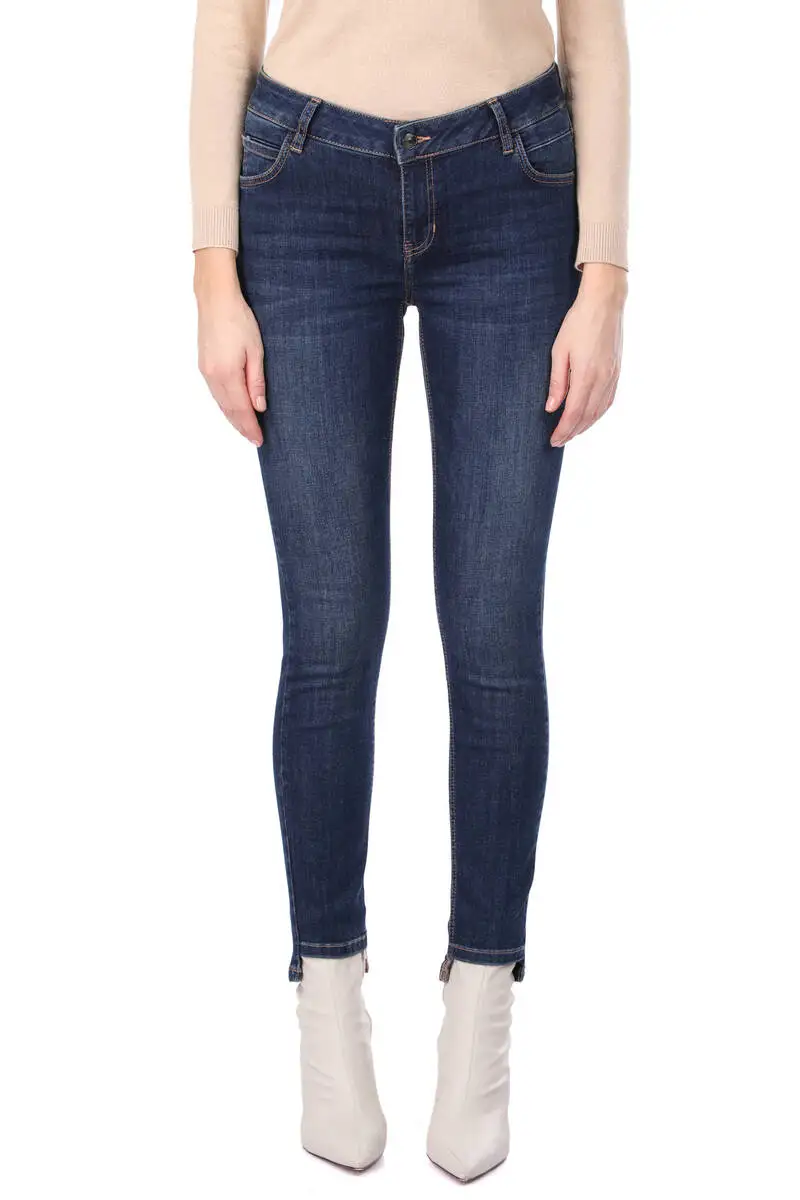 Indigo Trotting Detailed Woman Jean Pants