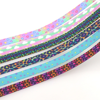 DHK 3/8'' 10yards Leopard Star Cloud Heart Printed Grosgrain Ribbon Accessory Hairbow Headwear DIY Decoration 9mm B2122