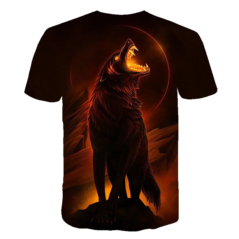 Male Fashion T-shirt Male 2019 Newest 6XL Wolf 3D Print Animal Cool Funny T-Shirt Men Short Sleeve Summer Tops T Shirt Tshirt