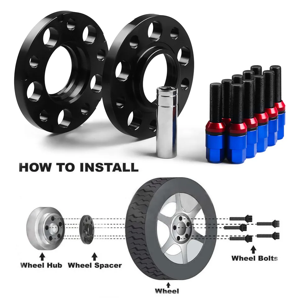 2x 30mm Wheel Spacers 5x120 & 10 Bolts M14x1.5 For BMW X3 E83 – BLOXSPORT Forged