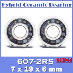 607 Hybrid Ceramic Bearing 7*19*6 mm ( 2 PC ) Industry Motor Spindle 607HC Hybrids Si3N4 Ball Bearings
