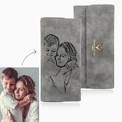 New Personalized wallet Womens Long PU Leather Bifold Picture Wallet Custom Photo Wallet Mothers Day Personalized Gift Purses